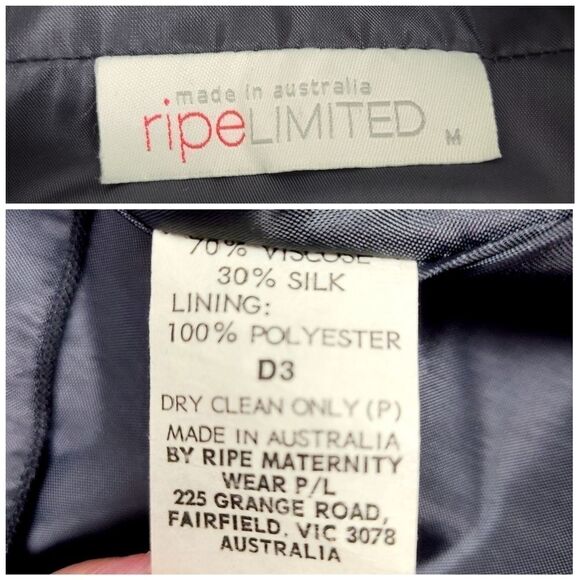 RIPE maternity silk blend empire waist midi dress Medium - Picture 11 of 16